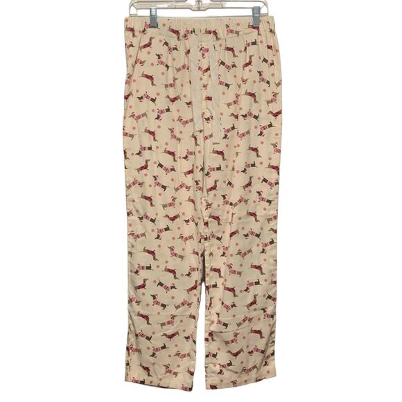 LANDS' END XS ( 2 - 4 ) Dachshund w/ Santa Hat Print PaJama Pants Dog Christmas - Picture 1 of 7